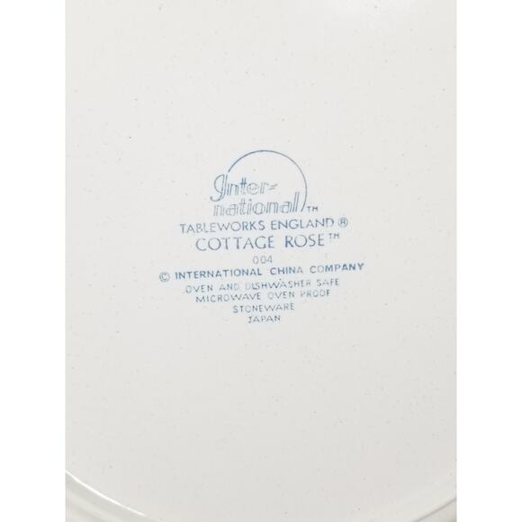 Large Serving Plate & Bowl Cottage Rose Stoneware International Tableworks Japan - Picture 8 of 11